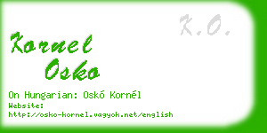kornel osko business card